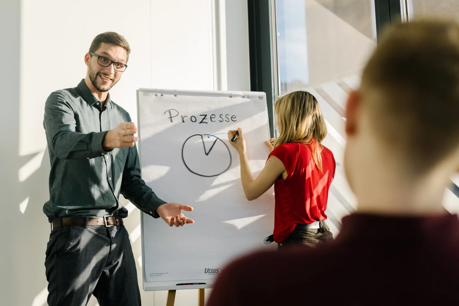 Prozess-Workshop: Abläufe werden am Flipchart skizziert